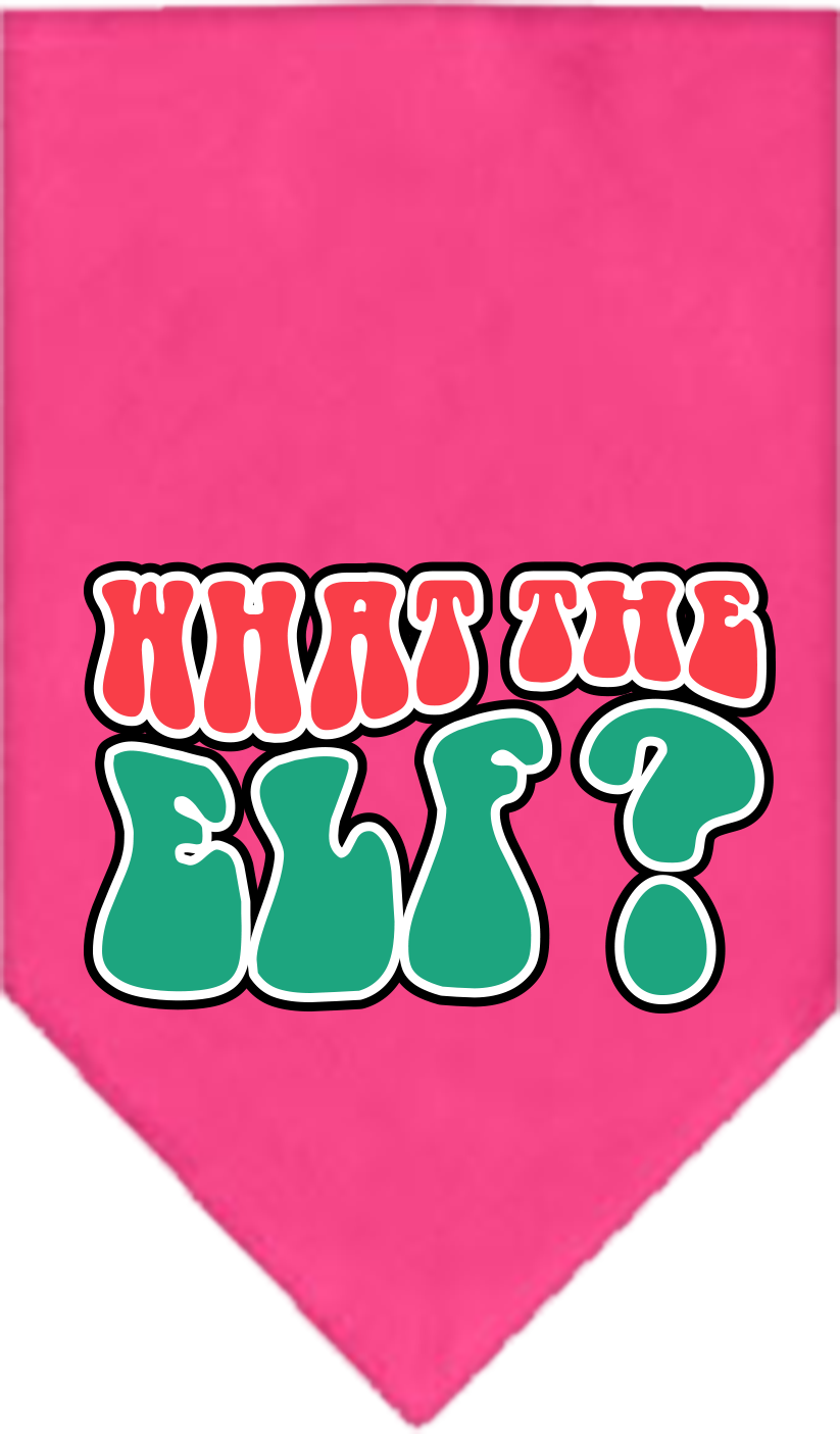 What the Elf Screen Print Bandana Bright Pink Size Large